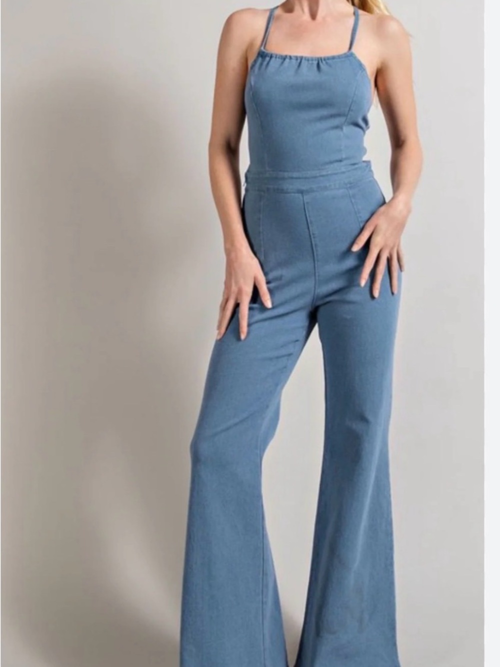 eesome Light Blue Denim Jumpsuit Medium